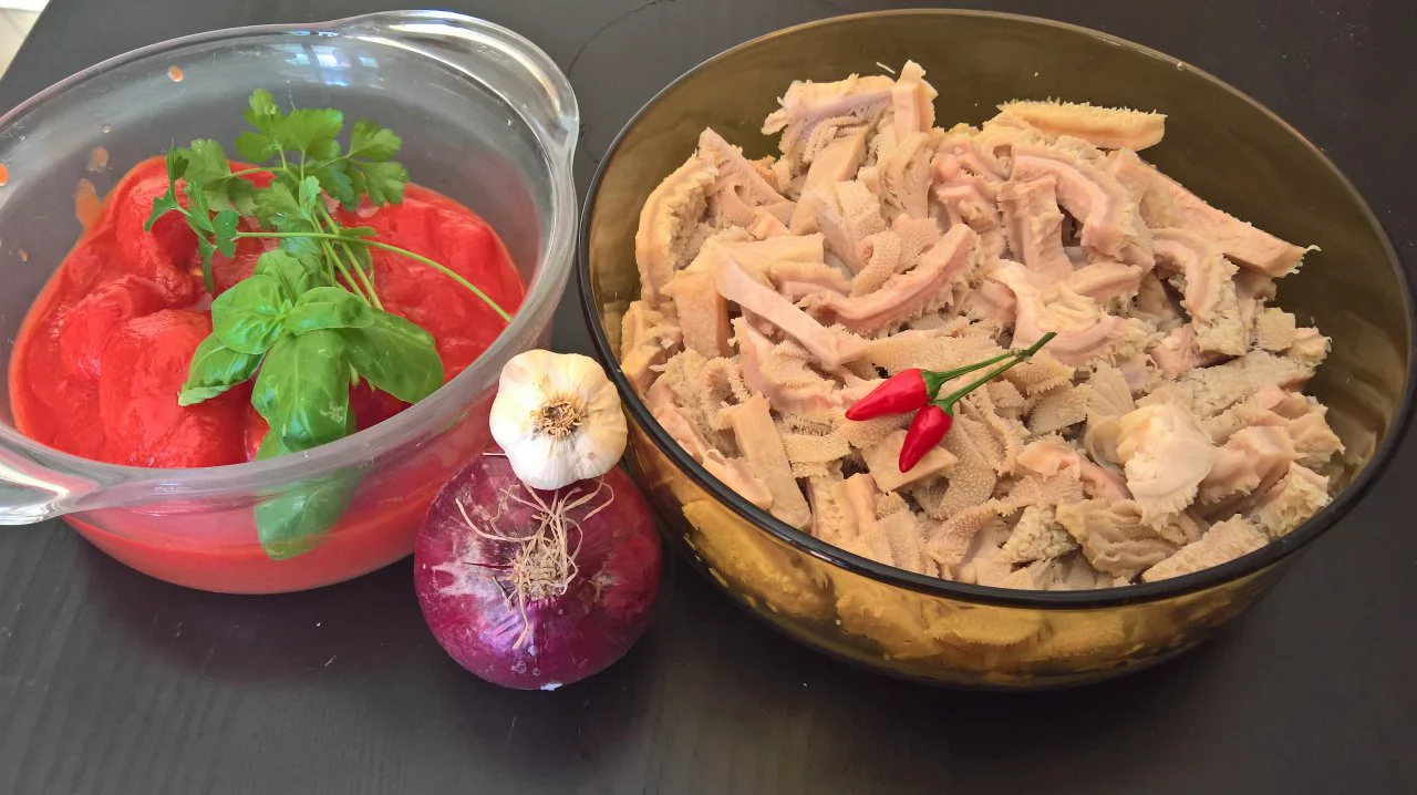 Trippa al pomodoro in Tajine